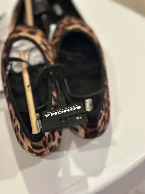 Sonoma Goods For Life Girls Izzie Leopard Ballet Flat Shoes with Memory Foam - Picture 3 of 6